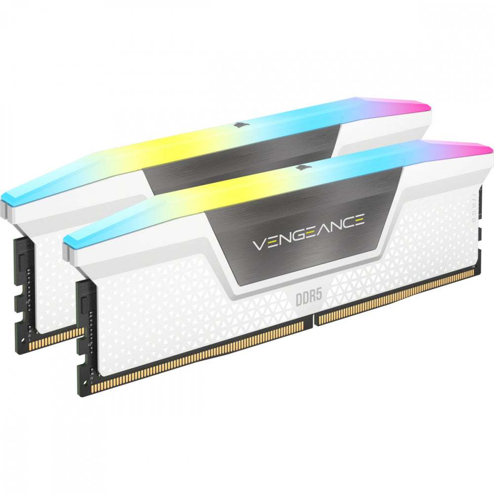 Kit Memoria RAM Corsair Vengeance RGB DDR5 | 5200MHz | 64GB (2x32GB) | BLANCO | CMH64GX5M2B5200C40W