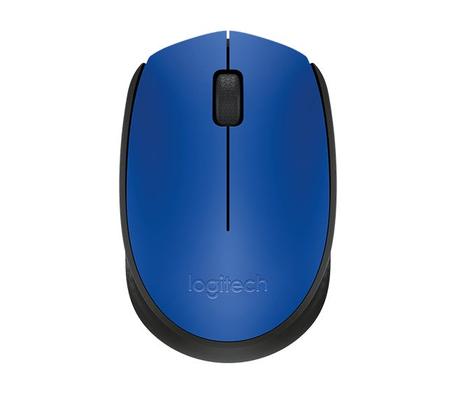 Mouse Ergonómico Logitech Óptico M170| 1000 DPI | Inalámbrico | Negro/Azul | USB | 910-004800