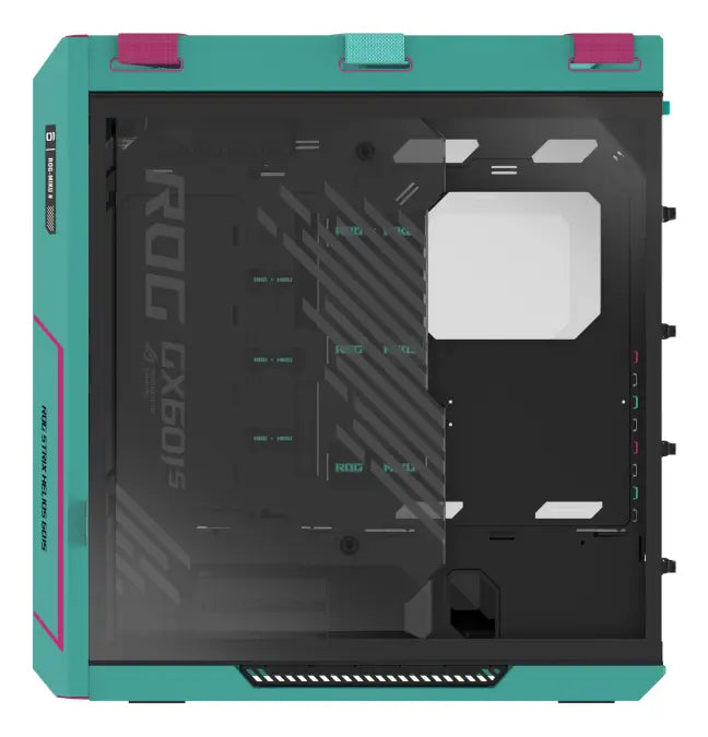 Gabinete ASUS ROG STRIX HELIOS II GX601S HATSUNE MIKU | Midi-Tower | ATX/EATX/Micro-ATX/Mini-ITX | USB 3.0 | sin Fuente | 4 Ventiladores Instalados | Turquesa | 90DC00W0-B30010