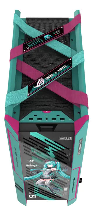Gabinete ASUS ROG STRIX HELIOS II GX601S HATSUNE MIKU | Midi-Tower | ATX/EATX/Micro-ATX/Mini-ITX | USB 3.0 | sin Fuente | 4 Ventiladores Instalados | Turquesa | 90DC00W0-B30010