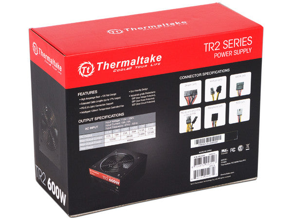 Fuente de Poder Thermaltake TR2 600W| 600W | 24-pin ATX | 120 mm | No Modular | Negro | TR-600CUS