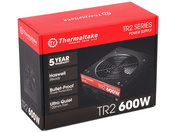 Fuente de Poder Thermaltake TR2 600W| 600W | 24-pin ATX | 120 mm | No Modular | Negro | TR-600CUS