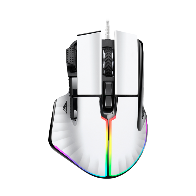 Mouse Gamer Alámbrico Game Factor | MOG602 Blanco | Pixart 3370 | 19,000 DPi | MOG602-WH