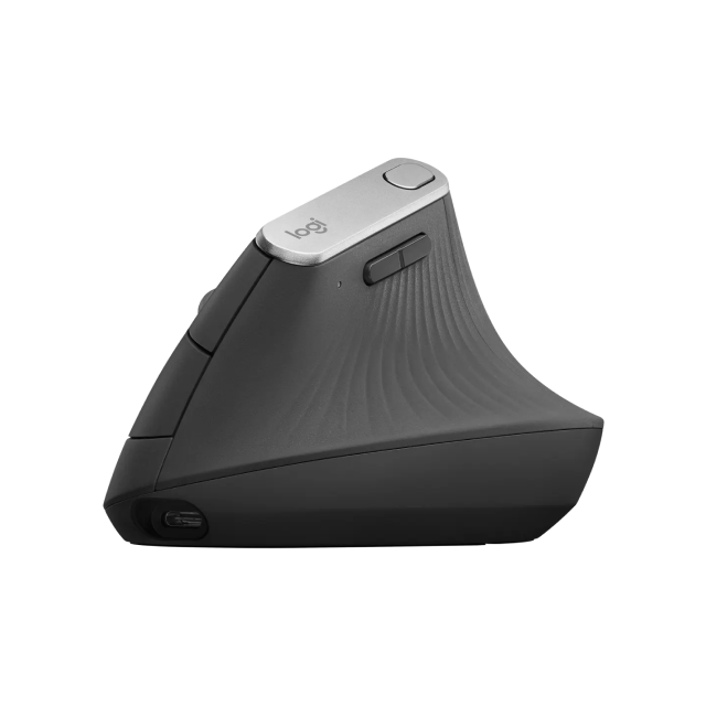 Mouse Inalámbrico Logitech MX Vertical | 400 - 4000 DPI | Sensor Óptico de Alta Precisión | 125 g | 4 Botones Personalizables | Bluetooth / 2.4 GHz | Carga Rápida | Diseño Vertical Ergonómico | Negro | 910-005449