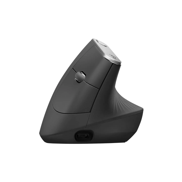 Mouse Inalámbrico Logitech MX Vertical | 400 - 4000 DPI | Sensor Óptico de Alta Precisión | 125 g | 4 Botones Personalizables | Bluetooth / 2.4 GHz | Carga Rápida | Diseño Vertical Ergonómico | Negro | 910-005449