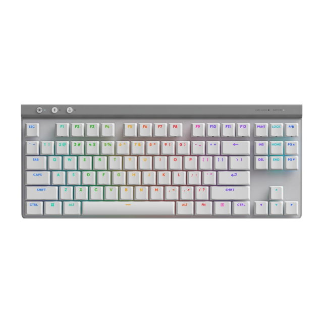 Teclado Mecánico Inalámbrico G515 LIGHTSPEED TKL | Receptor USB / Bluetooth / Cable | Switch Táctil | Color Blanco | Inglés | 920-012535