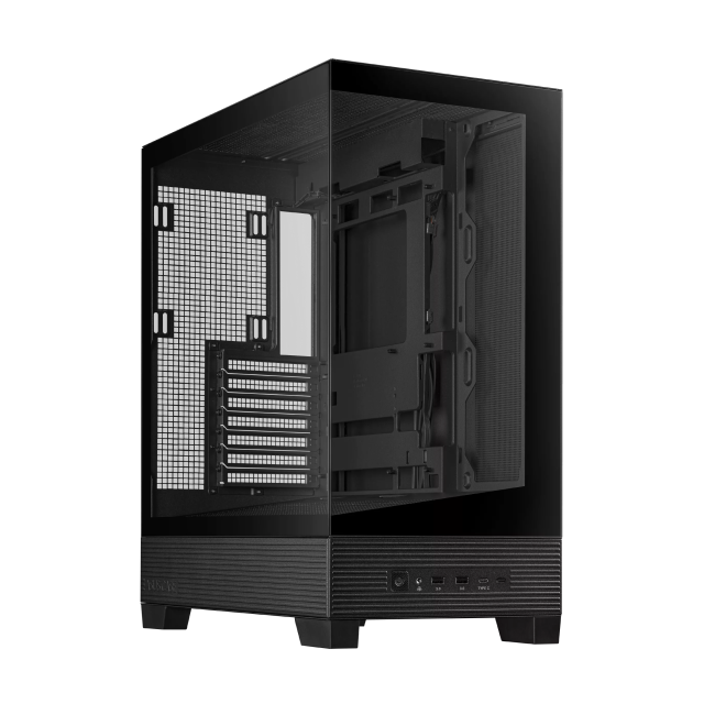 Gabinete ASUS A31 | Media Torre | ATX / Micro-ATX / Mini-ITX | USB-C 3.2 / USB-A 3.2 | Diseño Panorámico con Doble Cristal Templado | Negro | A31/BK/TG