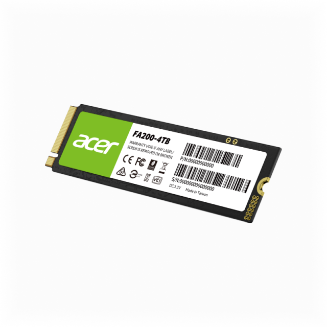 Unidad SSD M.2 Acer FA200 | 4TB | PCIe Gen 4 x4 | 7100 MB/s Lectura / 6100 MB/s Escritura | Compatible con PC / Laptop / PS5 | BL.9BWWA.150