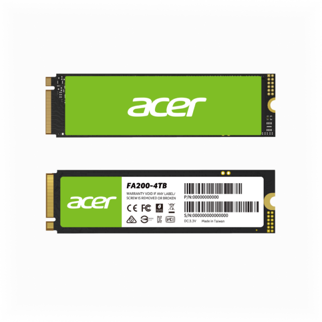 Unidad SSD M.2 Acer FA200 | 4TB | PCIe Gen 4 x4 | 7100 MB/s Lectura / 6100 MB/s Escritura | Compatible con PC / Laptop / PS5 | BL.9BWWA.150