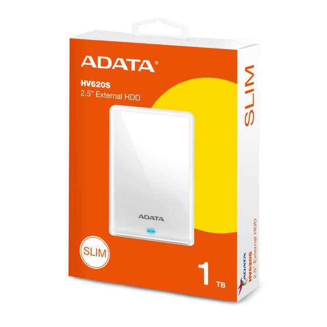 Disco Duro Externo ADATA HV620S | 1TB | USB 3.2 | Blanco | AHV620S-1TU31-CWH