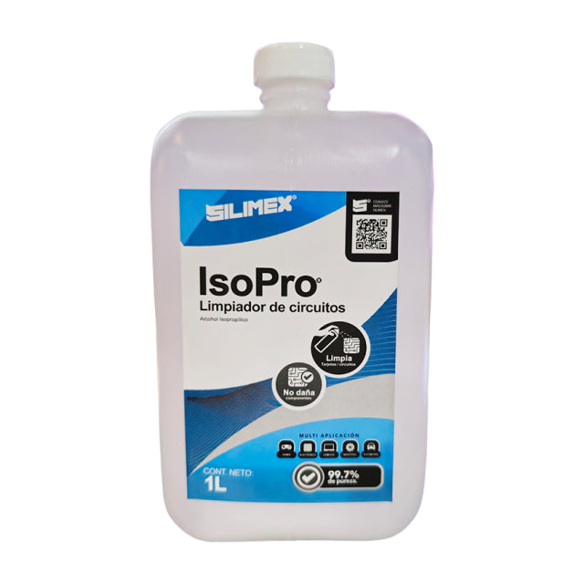 Alcohol Isopropílico Silimex IsoPro | Para Componentes y Tarjetas Electrónicas | 1 L | ISOPRO