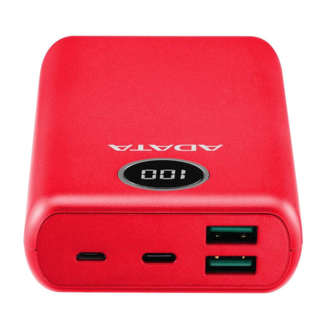 Powerbank ADATA P20000QCD | Carga Rápida | Hasta 3 Dispositivos Simultáneos | USB-A / USB-C | Rojo | AP20000QCD-DGT-CRD