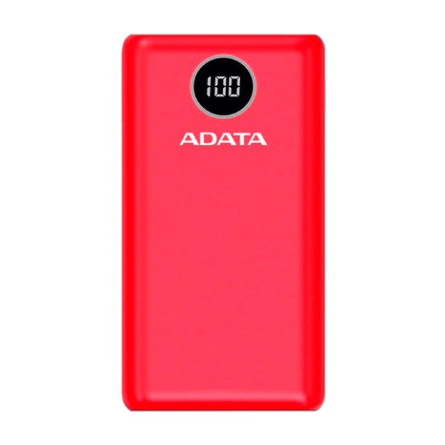 Powerbank ADATA P20000QCD | Carga Rápida | Hasta 3 Dispositivos Simultáneos | USB-A / USB-C | Rojo | AP20000QCD-DGT-CRD