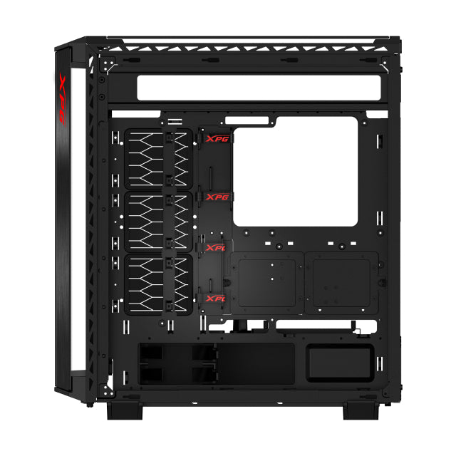 Gabinete XPG BATTLECRUISER II | Media Torre | E-ATX / ATX / M-ATX / ITX | USB 3.2 | Cristal Templado | 4 Ventiladores ARGB Pre-Instalados | Negro | BATTLECRUISERIIST-BKCWW