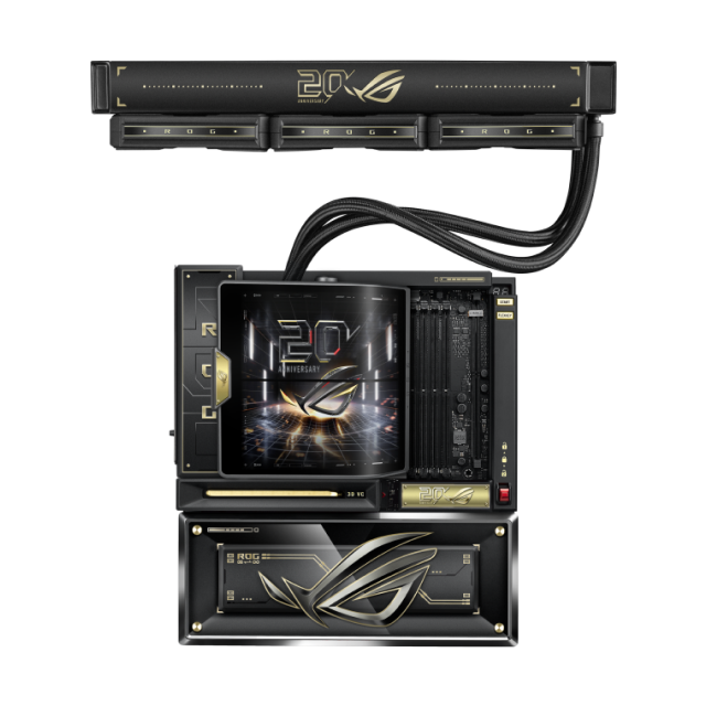 Sobre Pedido | Bundle ASUS ROG 20th Anniversary Edition | Tarjeta Madre ROG Crosshair X870E | Tarjeta de Video ROG Astral GeForce RTX 5090 | Fuente de Poder ROG Thor 3000W Titanium III | Gabinete ROG GR20 | No Incluye Procesador / RAM / Almacenamiento