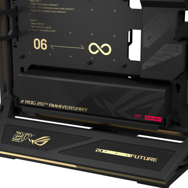 Sobre Pedido | Bundle ASUS ROG 20th Anniversary Edition | Tarjeta Madre ROG Crosshair X870E | Tarjeta de Video ROG Astral GeForce RTX 5090 | Fuente de Poder ROG Thor 3000W Titanium III | Gabinete ROG GR20 | No Incluye Procesador / RAM / Almacenamiento
