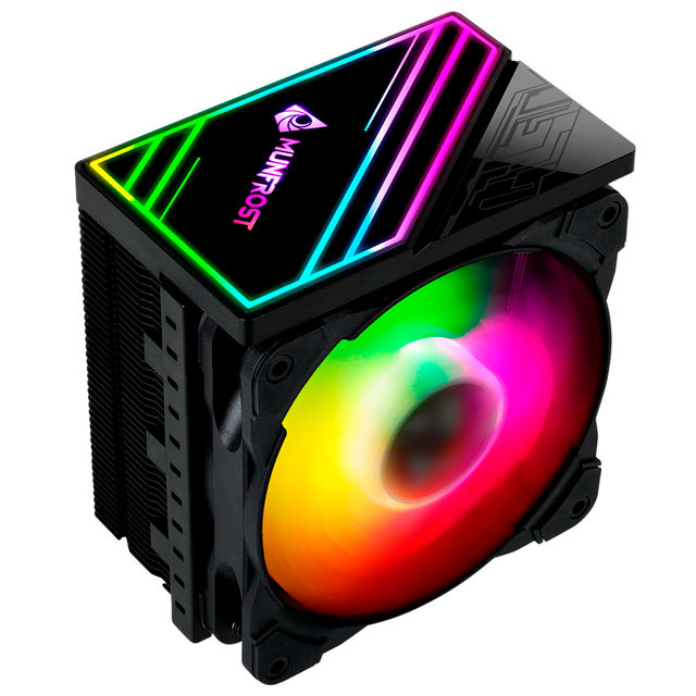 Disipador de Aire Munfrost Cold Wind | Altura 157mm | 800 a 1650 RPM | 33 dBA | ARGB | Negro | MFDCWR1B
