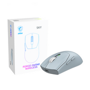 Mouse Gamer Inalámbrico MSI FORGE GM340 WIRELESS | Hasta 82 Horas de Batería Recargable | 800 a 12000 DPI | Sensor Óptico PAW3311 | 57 g | 6 Botones | 2.4GHz / Bluetooth 5.2 / Cable USB-A | Azul | FORGE GM340 W SKY