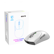 Mouse Gamer Inalámbrico MSI FORGE GM340 WIRELESS | Hasta 82 Horas de Batería Recargable | 800 a 12000 DPI | Sensor Óptico PAW3311 | 57 g | 6 Botones | 2.4GHz / Bluetooth 5.2 / Cable USB-A | Blanco | FORGE GM340 W WHITE