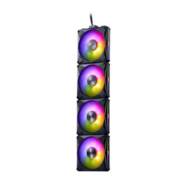 Kit de 4 Ventiladores ADATA XPG HURRICANE MAG 120 ARGB PWM | 120 mm | 300 a 2000 RPM | 23.36 dBA | 4 Pines | ARGB | Negro | HURRICANEMAG120ARGBPWM4C-BKCWW