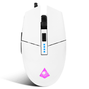 MOUSE GAMER MUNFROST TRITON WHITE GLOSSY ARGB USB SENSOR PIXART 3360 12000DPI 6 BOTONES