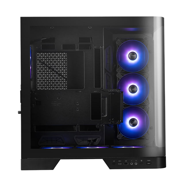 Gabinete MSI MAG PANO 120R PZ | Media Torre | E-ATX / ATX (Soporta Back Connect) / M-ATX / ITX | USB 3.2 | Cristal Templado Panorámico | 7 Ventiladores ARGB Pre-Instalados | Negro | MAG PANO 120R PZ