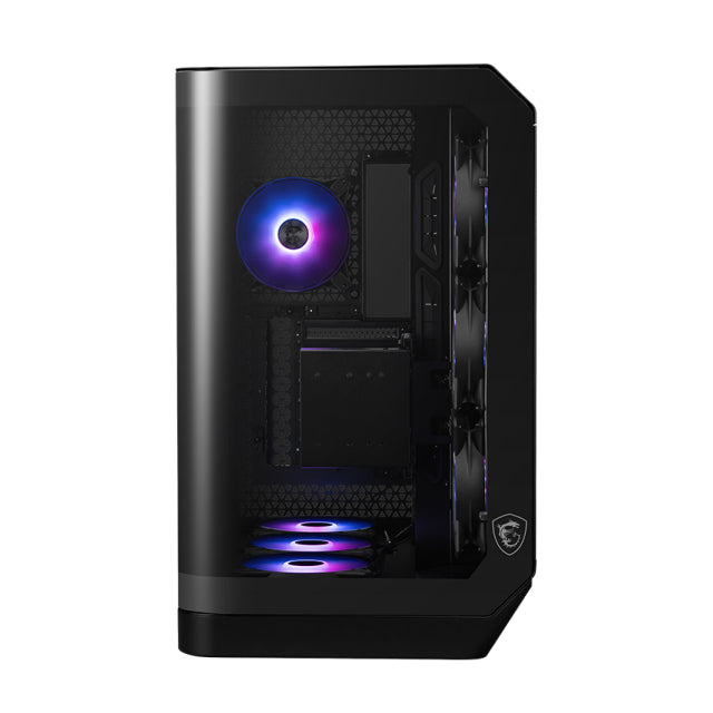 Gabinete MSI MAG PANO 120R PZ | Media Torre | E-ATX / ATX (Soporta Back Connect) / M-ATX / ITX | USB 3.2 | Cristal Templado Panorámico | 7 Ventiladores ARGB Pre-Instalados | Negro | MAG PANO 120R PZ