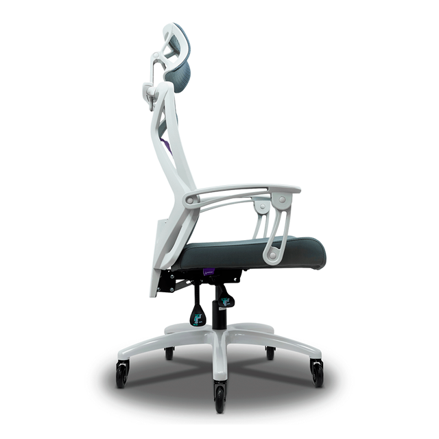 Silla Gamer Munfrost Nova | Nylon | Base de Metal | Soporte Lumbar Ajustable | Hasta 180kg | Blanco | MFMSIL1W