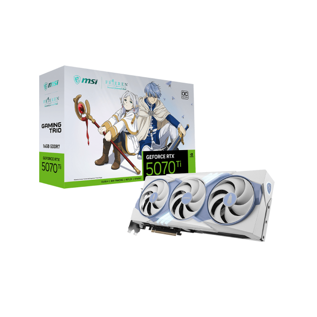 Bundle MSI Frieren Edition GeForce RTX 5070 Ti 16GB OC + Teclado, Mouse y Mousepad Gamer | GDDR7 | Edición Especial | Blanco