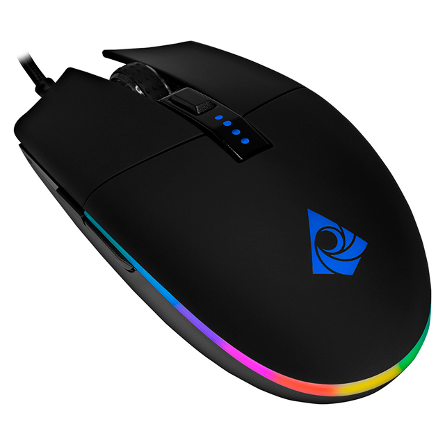Mouse Gamer Alámbrico Munfrost Triton | Hasta 12,000 DPI | Sensor Óptico PixArt 3360 | 7 Botones | Diseño Honeycomb Ultra Ligero 66g | Iluminación ARGB | Negro Mate