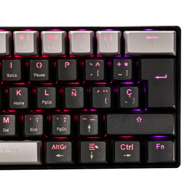 Teclado Mecánico Alámbrico Naceb Black Viper | 60% | Switch Rojo | Cable USB-A | RGB | Negro / Gris | Español | NA-0968