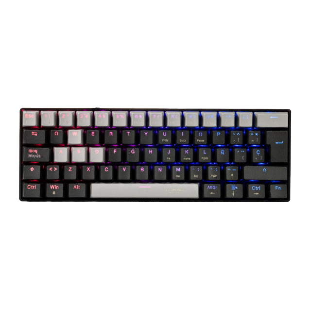 Teclado Mecánico Alámbrico Naceb Black Viper | 60% | Switch Rojo | Cable USB-A | RGB | Negro / Gris | Español | NA-0968