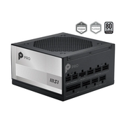 Fuente de Poder MSI PRO A1000PL PCIE5 | 1000W | 80 PLUS Platinum | 24-pin ATX | 120mm | Full Modular | Compatible con ATX 3.1 | Negro | PRO A1000PL PCIE5
