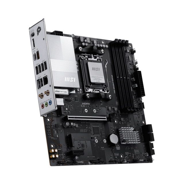 Tarjeta Madre MSI PRO B840M-P WIFI6E | Micro ATX | AM5 | AMD B840 | DDR5 (Hasta 256GB) | HDMI | Wi-Fi 6E | Bluetooth 5.3 | Blanco / Negro | PRO B840M-P WIFI6E