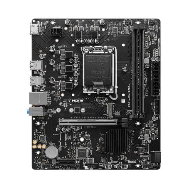 Tarjeta Madre MSI PRO H610M-S DDR4 | Micro-ATX | Socket LGA 1700 | Chipset Intel H610 | DDR4 (Hasta 64GB) | HDMI | Negro | PRO H610M-S DDR4