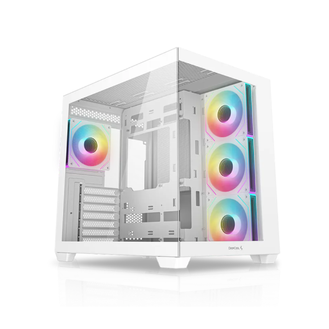 Gabinete DeepCool CG530 4F | ATX / Micro-ATX / ITX | Back Connect ATX / Mini-ATX | 4 Ventiladores Preinstalados | Color Blanco | R-CG530-WHADA4-G-1