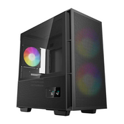 Gabinete DeepCool CH360 DIGITAL | Mini Torre | Micro-ATX / Mini-ITX | USB 3.0 | Cristal Templado | Pantalla de Estado de CPU y GPU | 3 Ventiladores ARGB Pre-Instalados | Negro | R-CH360-BKAPE3D-G-1