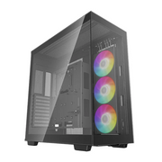 Gabinete DeepCool CH780 | Torre Completa | E-ATX / ATX / Micro-ATX / Mini-ITX | USB 3.0 | Cristal Templado Panorámico | 3 Ventiladores ARGB Pre-Instalados | Negro |