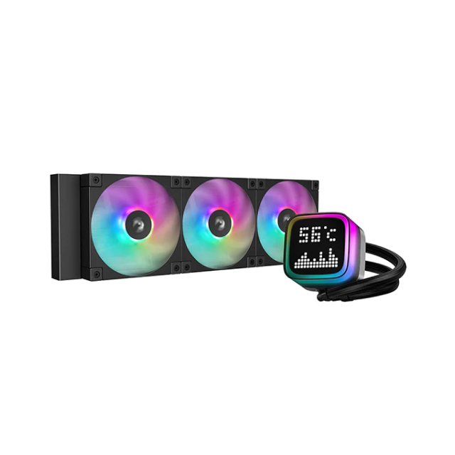 Enfriamiento Líquido DeepCool LP360 | 3x120mm | 600~2400 RPM | 38.71 dBA | Display LED Digital | Color Negro | R-LP360-BKMSNC-G-1
