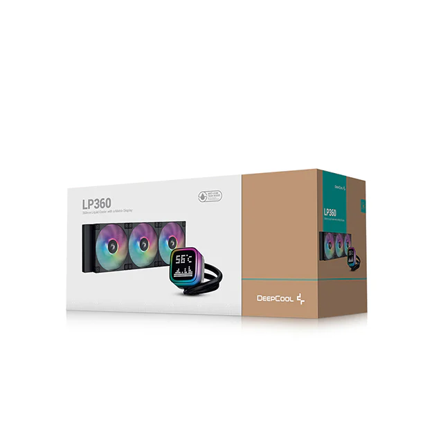 Enfriamiento Líquido DeepCool LP360 | 3x120mm | 600~2400 RPM | 38.71 dBA | Display LED Digital | Color Negro | R-LP360-BKMSNC-G-1