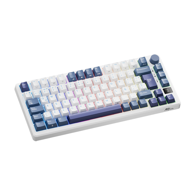 Teclado Mecánico Royal Kludge M75 | 75% | Conectividad tri-modo | Mini Pantalla OLED | Hot Swap | Español | Taro Milk | Español | RKM75TML