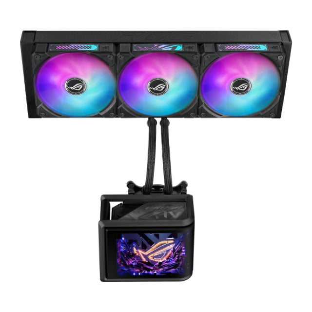 Enfriamiento Líquido ASUS ROG Ryuo IV SLC 360 ARGB | 360 mm | 3200 RPM | AM5 / AM4 | LGA 1700 / 1851 | Pantalla Curva Personalizable de 6.67" 2K AMOLED | ARGB | Negro | ROG Ryuo IV SLC 360 ARGB