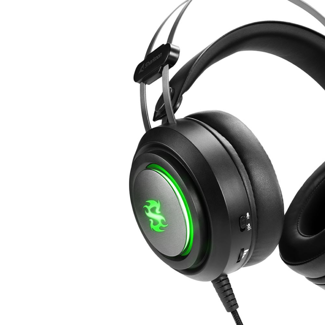 Diadema Alámbrica Sharkoon Skiller SGH30 | USB | Stereo | Sonido Envolvente 7.1 | RGB | Micrófono Omnidireccional | PC / PS4/5 | Color Negro | H-SGH30