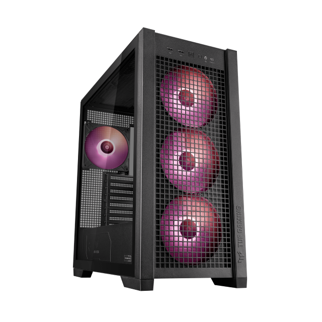 Gabinete ASUS TUF Gaming GT302 ARGB | E-ATX, ATX, Micro-ATX, Mini ITX / Compatible Back Connect | Cristal Templado | Ventiladores ARGB Preinstalados 140mm x 4 | TUF GAMING GT302 ARGB BLACK